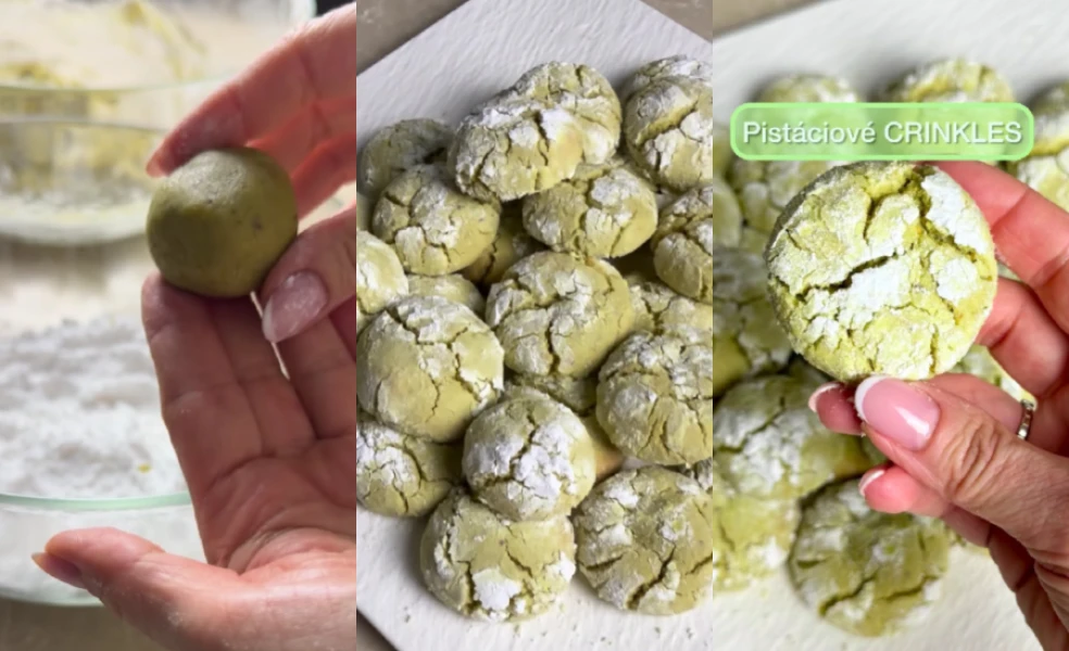 pistáciové crinkles