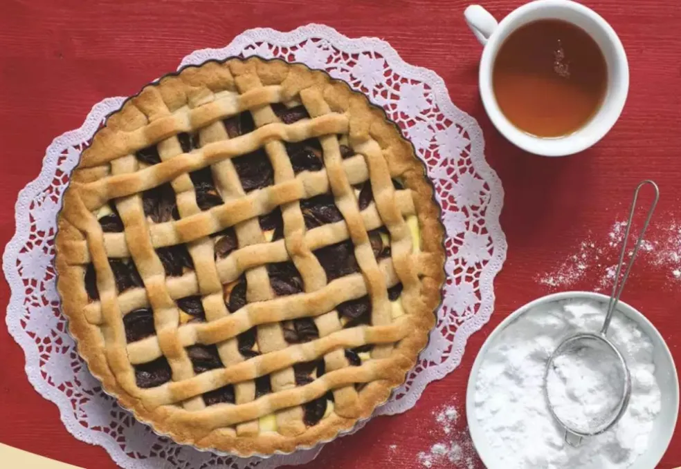 jesenný mriežkovaný koláč