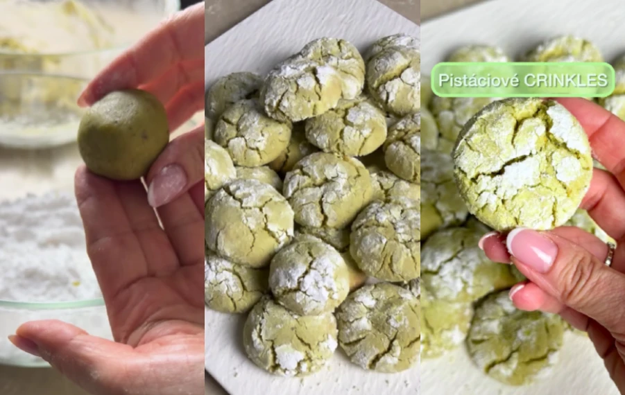 pistáciové crinkles